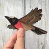 Bridget Farmer - Handprinted Bird Mobile - Scarlet Robin