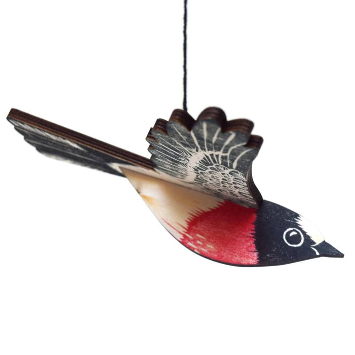 Bridget Farmer - Handprinted Bird Mobile - Scarlet Robin