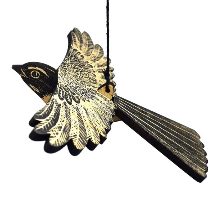 Bridget Farmer - Handprinted Bird Mobile - Willy Wagtail