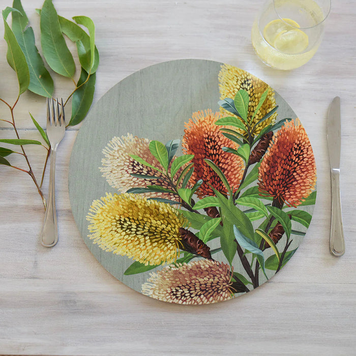 Banksia Blue - Placemat - Saltbush Banksia
