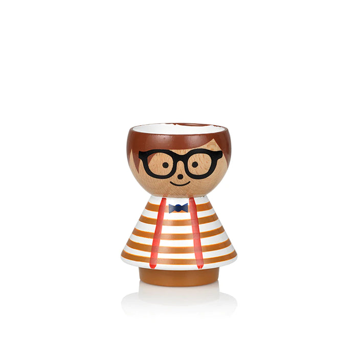 Lucie Kaas - Bordfolk Egg Cup - Alfie - Orange Stripe