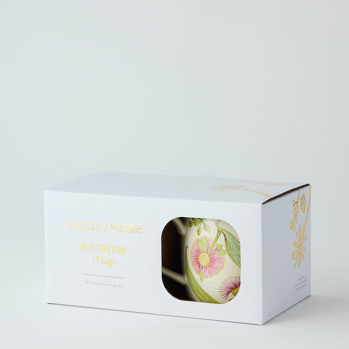 Angus & Celeste - Buttermilk Mugs - Set of 2 - Pink Eucalyptus