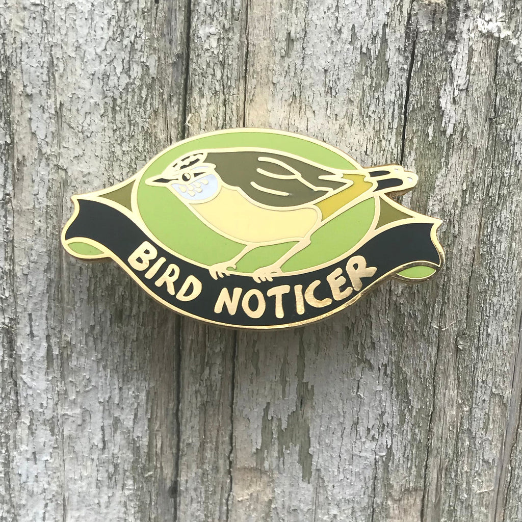 Bridget Farmer - Enamelled Lapel Pin - Bird Noticer