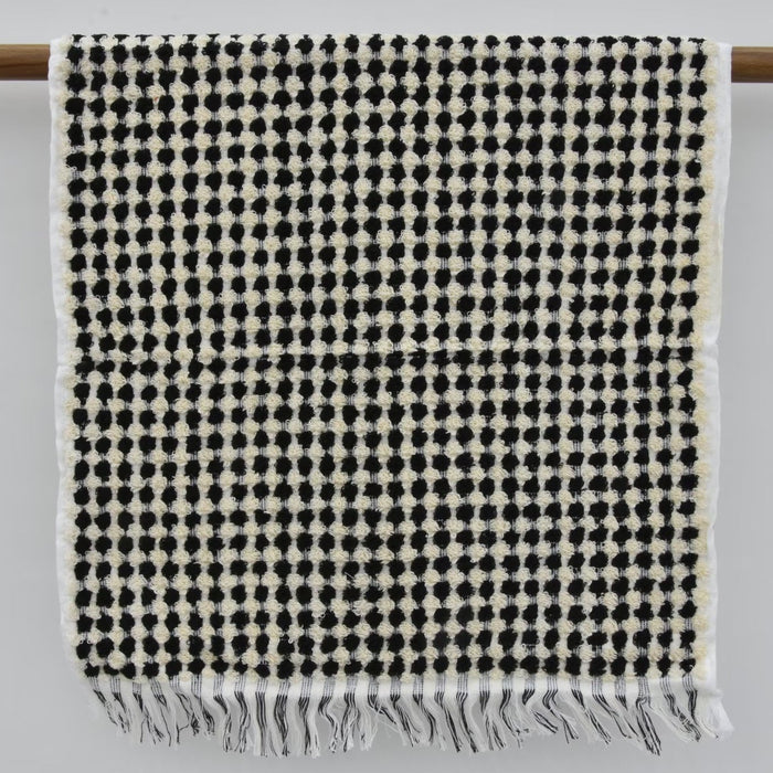 Turkish 'Pom Pom' Hand Towel - Black Onyx