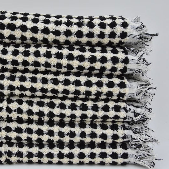 Turkish 'Pom Pom' Hand Towel - Black Onyx