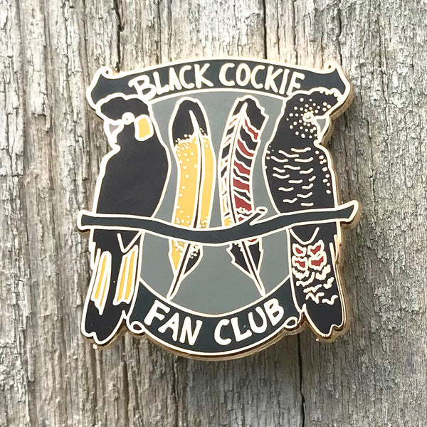 Bridget Farmer - Enamelled Lapel Pin - Black Cockie Fan Club