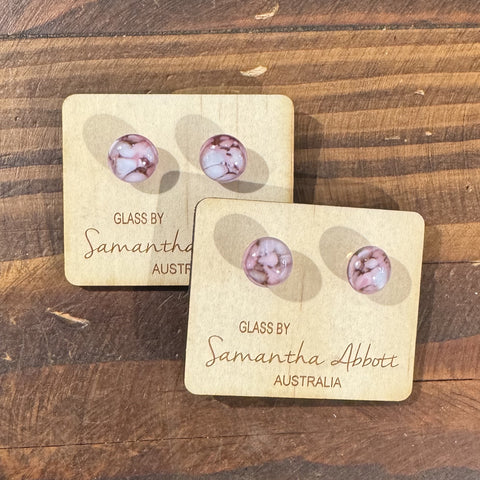Samantha Abbott - Glass Stud Earrings - Blossom Mosaic