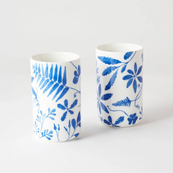 Angus & Celeste - Ceramic Tumblers - Set of 2 - Blue Botanical