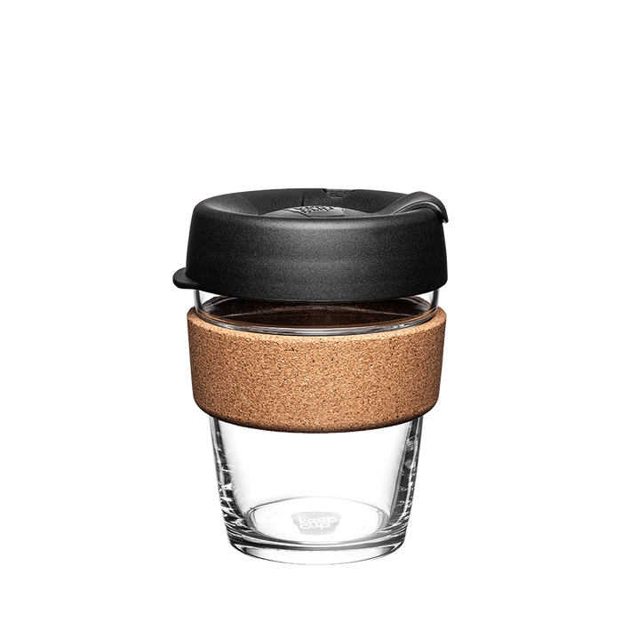 KeepCup Brew - Glass & Cork Coffee Cup - Black