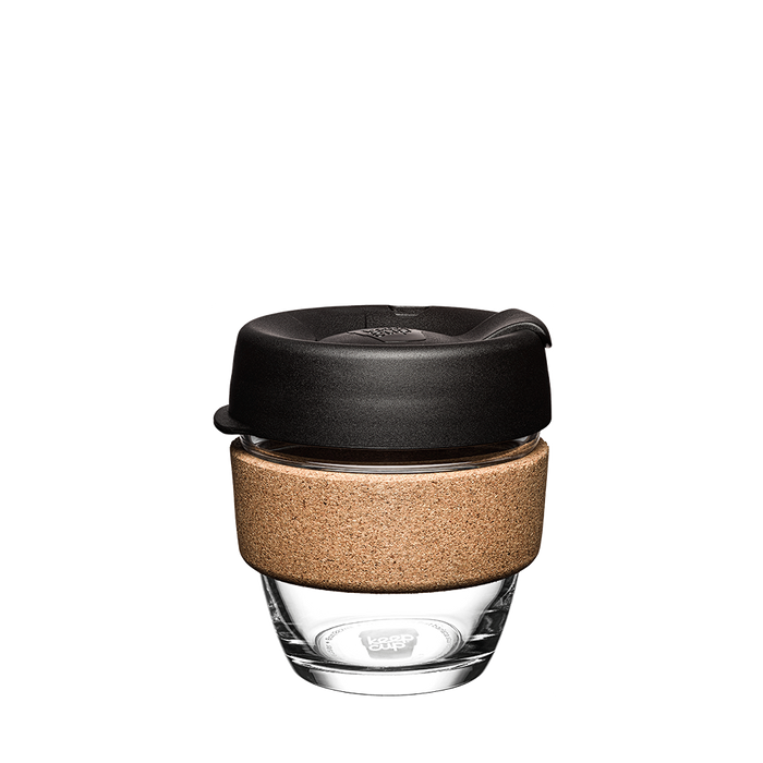 KeepCup Brew - Glass & Cork Coffee Cup - Black