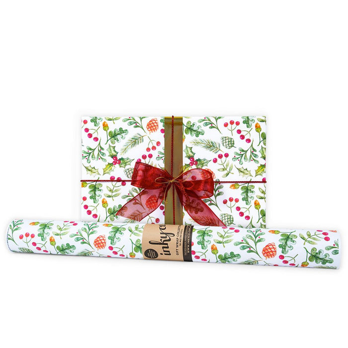 Inky Co - Christmas Matte Roll Wrap - Christmas Garden