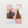 Martha Jean - Christmas Tree Earrings - Gold & Gold Glitter