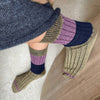 Tightology - Chunky Rib - Merino Socks - Khaki Stripe