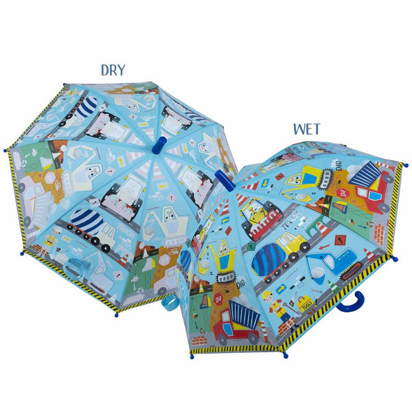 Floss & Rock - Kids Colour Changing Umbrella - Construction