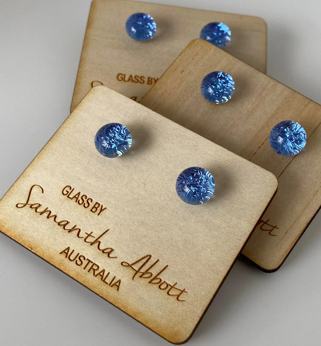 Samantha Abbott - Glass Stud Earrings - Crystal Wedgwood