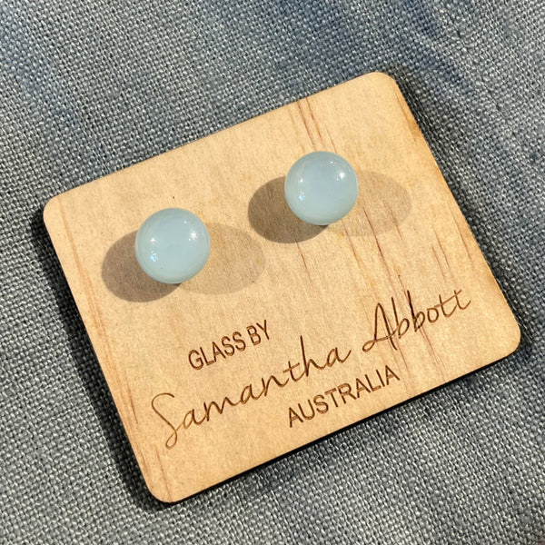 Samantha Abbott - Glass Stud Earrings - Cumulus