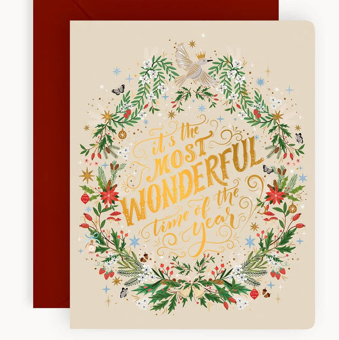Bespoke Letterpress - Christmas Greeting Card - It's the most wonderful time of the year