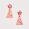 Martha Jean - Christmas Tree Earrings - Pink & Dotty Pink