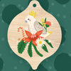 Aero Images - Christmas Card with Wooden Decoration - Christie Williams - Cockatoo
