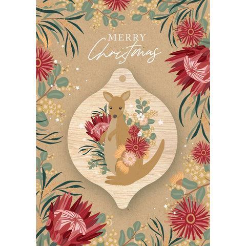 Aero Images - Christmas Card with Wooden Decoration - Christie Williams - Kangaroo
