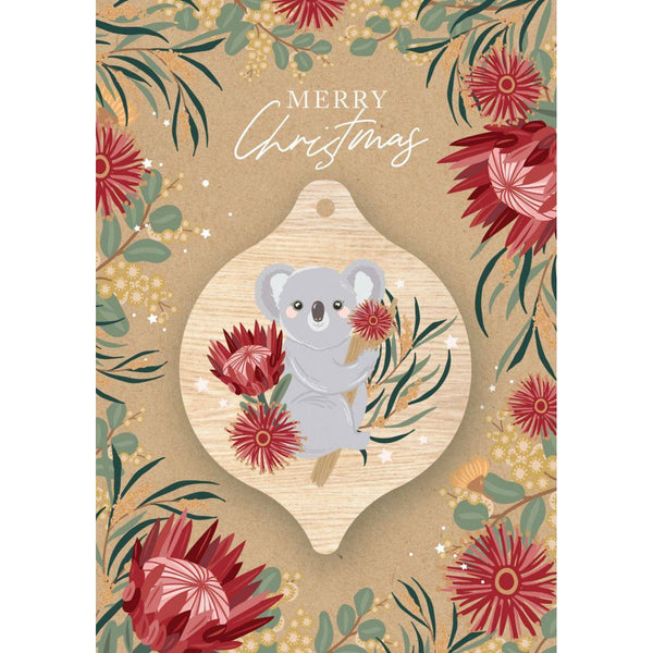 Aero Images - Christmas Card with Wooden Decoration - Christie Williams - Koala