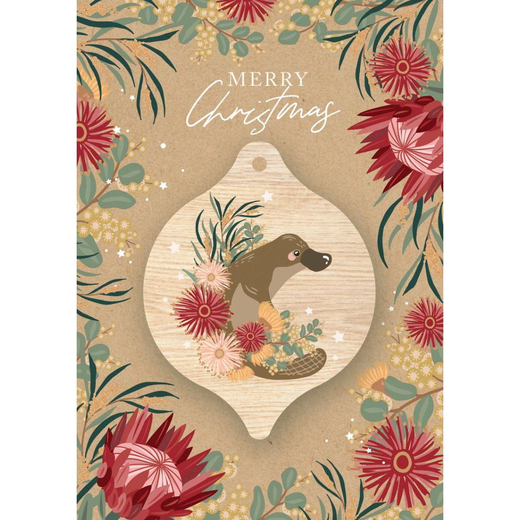Aero Images - Christmas Card with Wooden Decoration - Christie Williams - Platypus