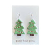 Paper Boat Press - Ceramic Christmas Tree Earrings