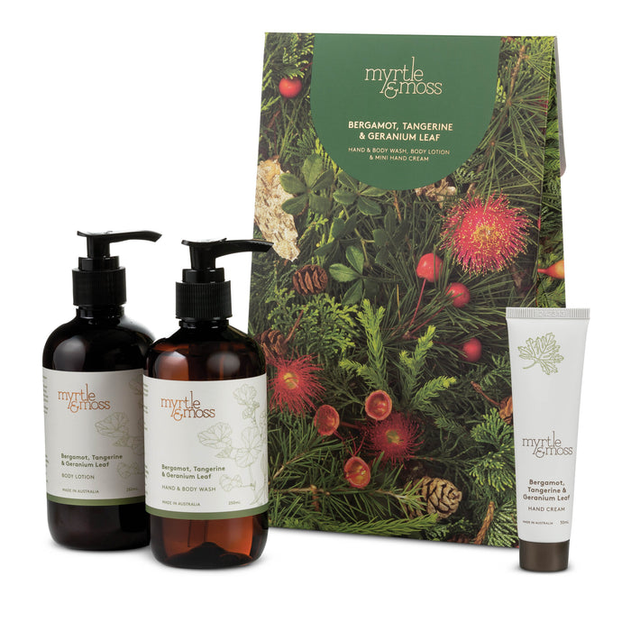 Myrtle & Moss - Christmas Gift Trio - Bergamot, Tangerine & Geranium Leaf