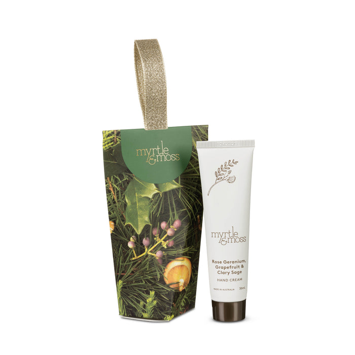 Myrtle & Moss - Christmas Ornament Mini Hand Cream - Rose Geranium, Grapefruit & Clary Sage