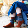 Tightology - Chunky Rib - Merino Socks - Rust Stripe