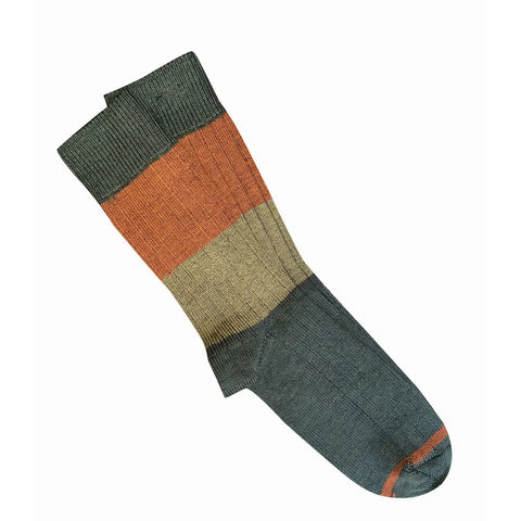 Tightology - Chunky Rib - Merino Socks - Olive Stripe