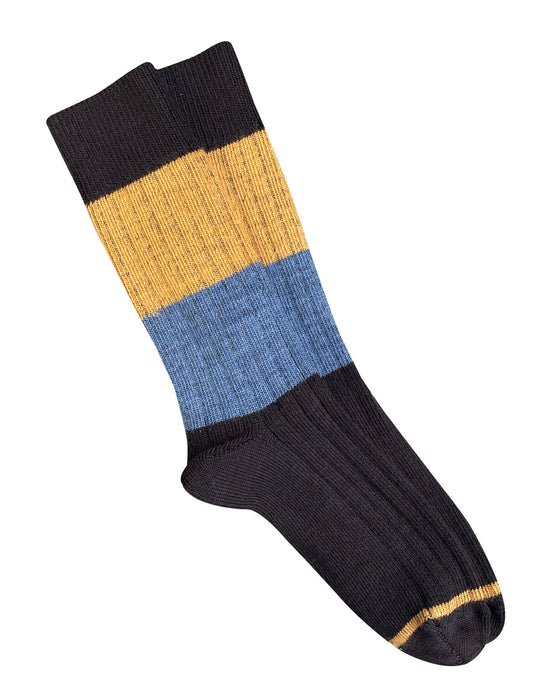 Tightology - Chunky Rib - Merino Socks - Brown Stripe