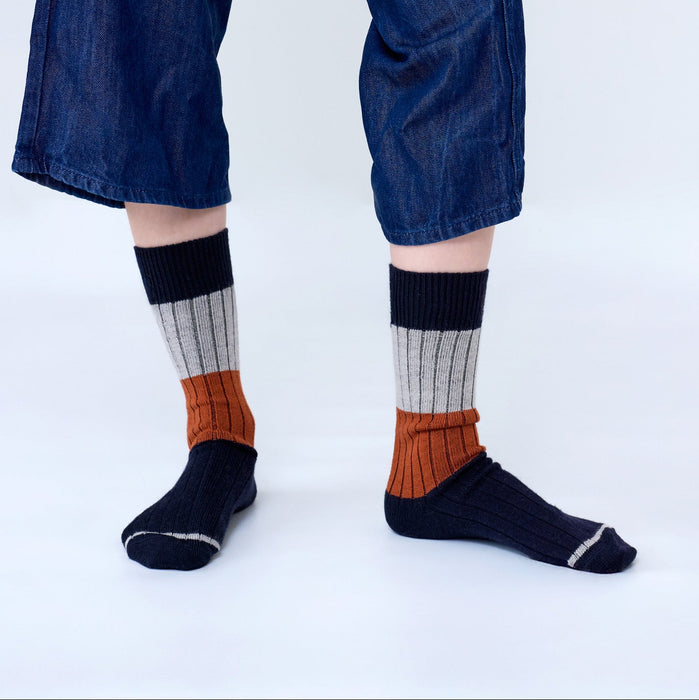 Tightology - Chunky Rib - Merino Socks - Midnight