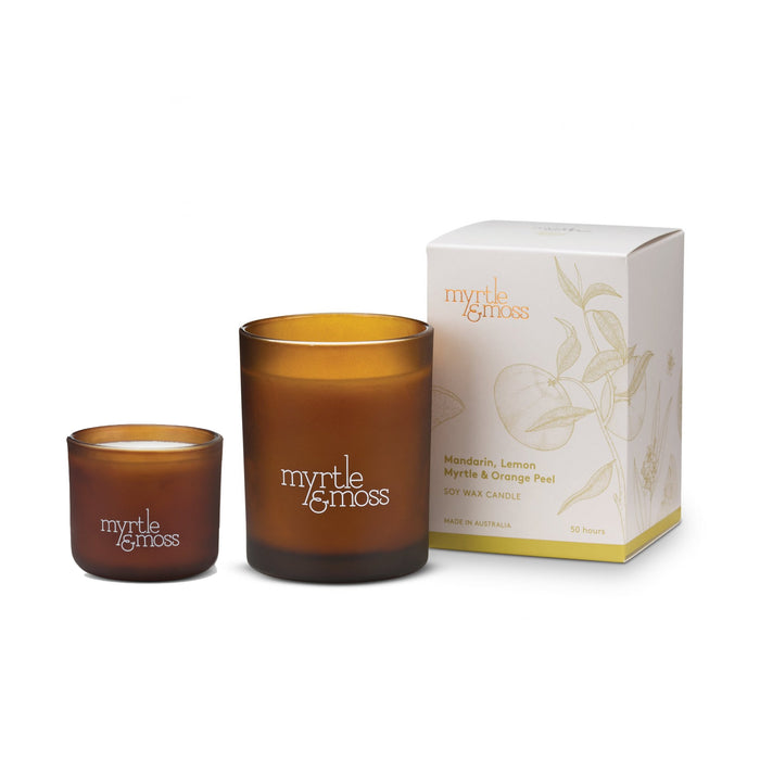 Myrtle & Moss - Soy Wax Candle - Mandarin, Lemon Myrtle & Orange Peel