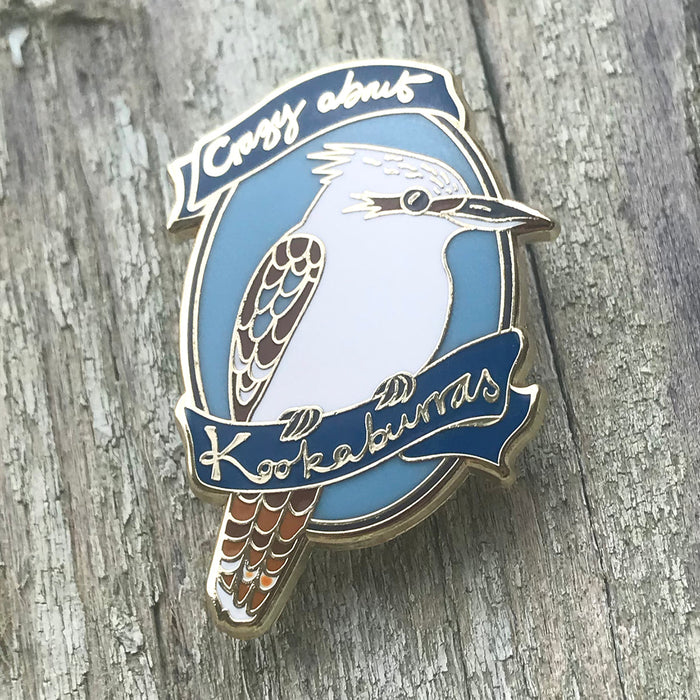 Bridget Farmer - Enamelled Lapel Pin - Crazy About Kookaburras