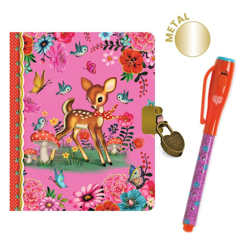 Djeco - Little Secret Notebook with Magic Pen - Fawn