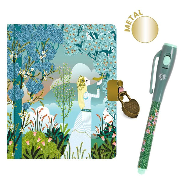 Djeco - Little Secret Notebook with Magic Pen - Golden Bird