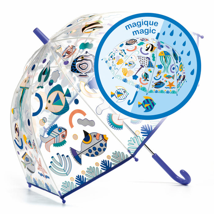 Djeco - Kids Umbrella - Fish Themed Colour Change