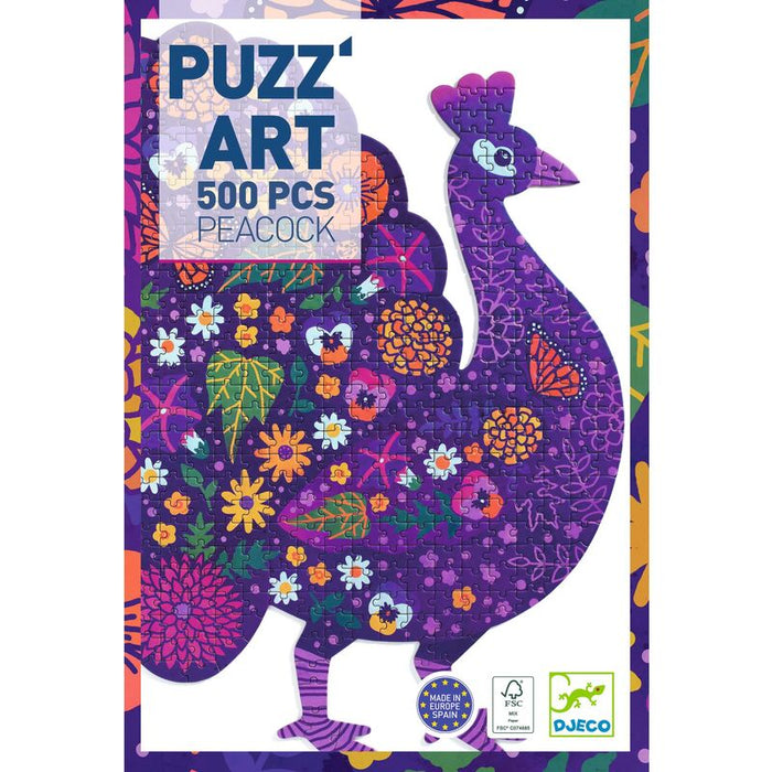 Djeco - Art Puzzle - 500 Pieces - Peacock