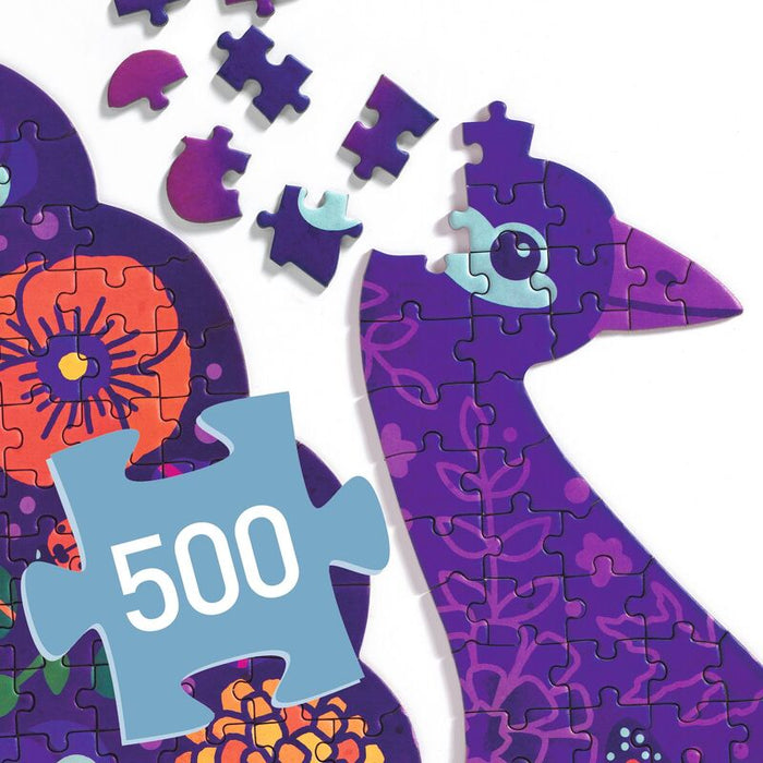 Djeco - Art Puzzle - 500 Pieces - Peacock