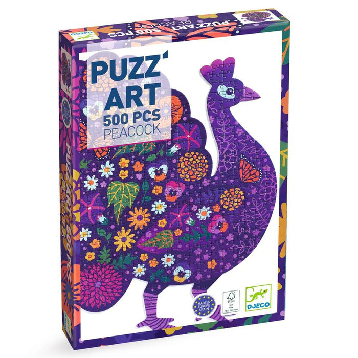 Djeco - Art Puzzle - 500 Pieces - Peacock