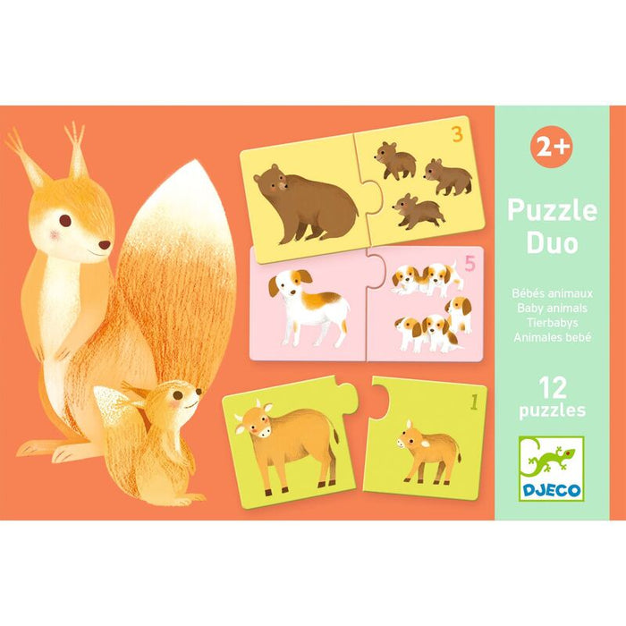 Djeco - Duo Puzzle - Baby Animals