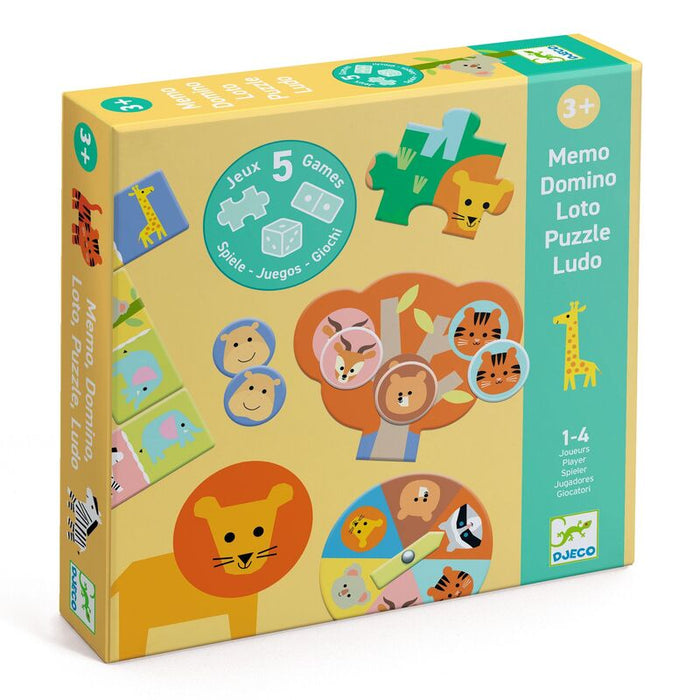 Djeco - Memo - Wild Animals 5 Game Set