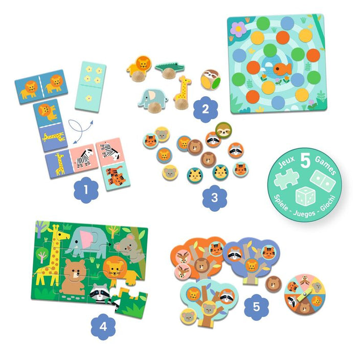 Djeco - Memo - Wild Animals 5 Game Set