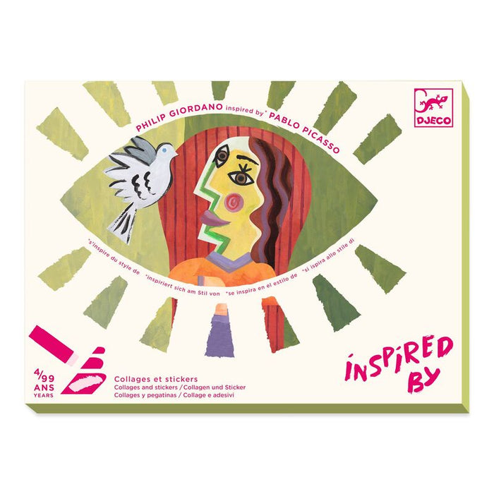 Djeco - Inspired By - Collage & Stickers Kit - Square Heads - Pablo Picasso