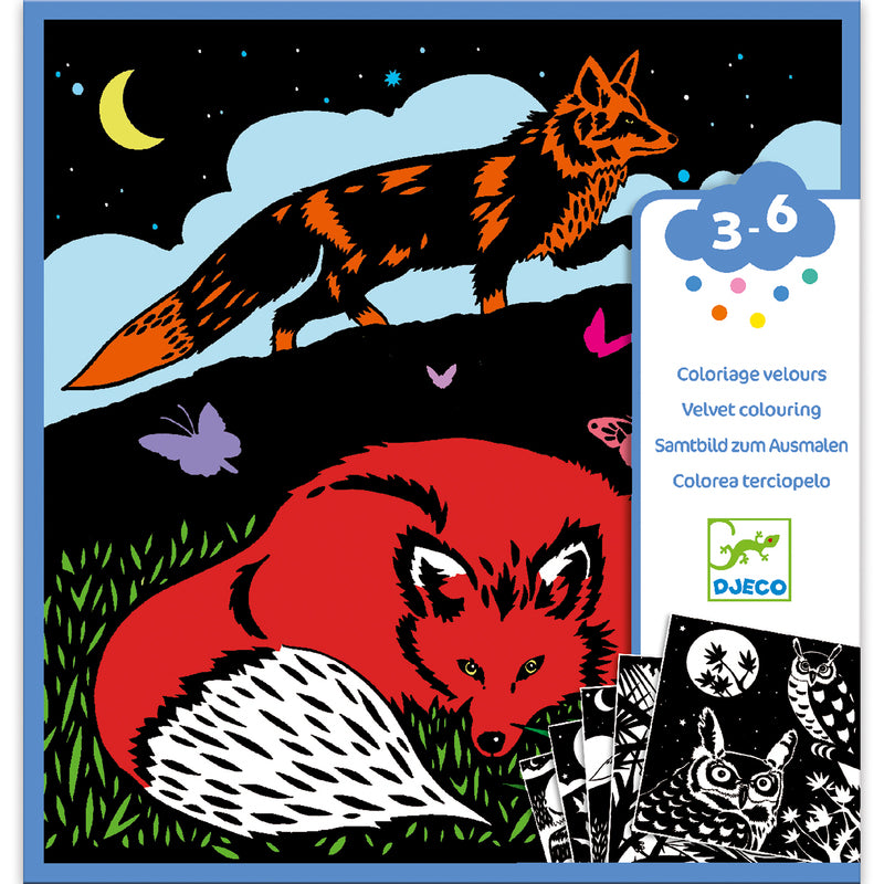 Djeco - Velvet Colouring Set - Forest