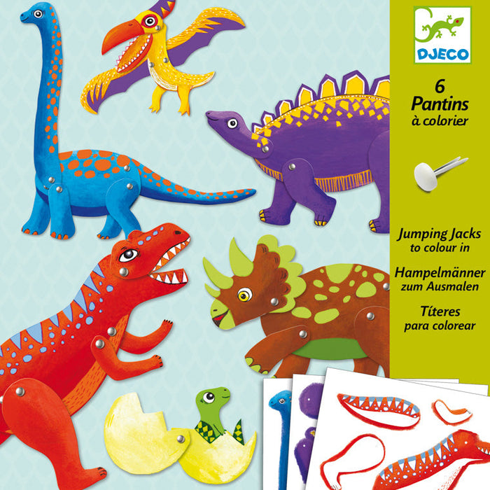 Djeco - Paper Puppets Set - Dinosaurs