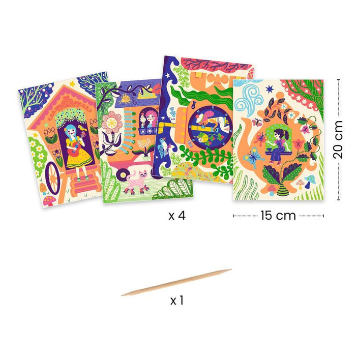 Djeco - Wacky Houses Scratch Cards