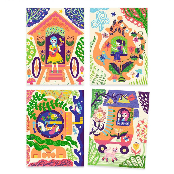 Djeco - Wacky Houses Scratch Cards