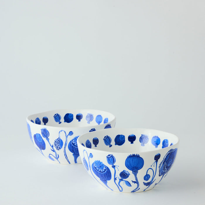 Angus & Celeste - Porcelain Side Bowls - Set of 2 - Dream Poppies